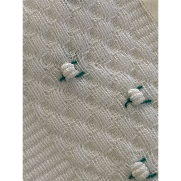 Vintage Carson Pirie Scott White‎ Embroidered Baby Blanket 38 x 42 Spain Acrylic - Picture 12 of 16